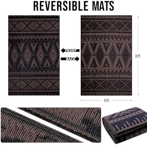 OLANLY Outdoor Rug 5x8 ft Waterproof Reversible Boho Mat - Image 2