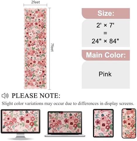 DUKINO 2x7 Runner Rug for Hallway, Floral Washable Rug for Kitchen - Image 2