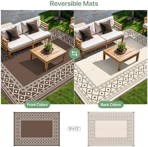 GENIMO Outdoor Rug, Waterproof Plastic Rugs - Image 4