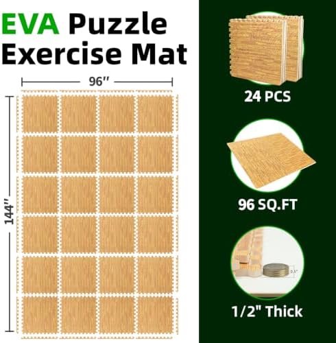 Art3d 24-Pack 24"x24" EVA Interlocking Exercise Mats, 96 Sq.Ft - Image 2