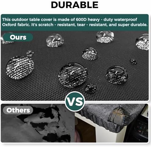SUNICO Outdoor Table Covers Waterproof Rectangle 60x35x6in - Image 5