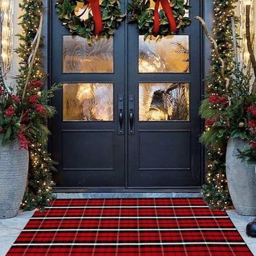 Buffalo Plaid Outdoor Rug, Layering Rug - Image 4