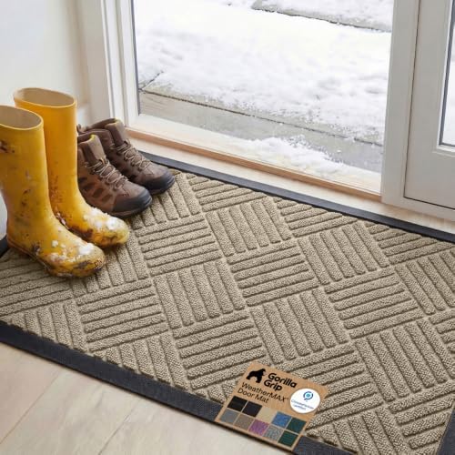 GORILLA GRIP WeatherMAX Door Mat, Indoor Outdoor Use by GorillaGrip
