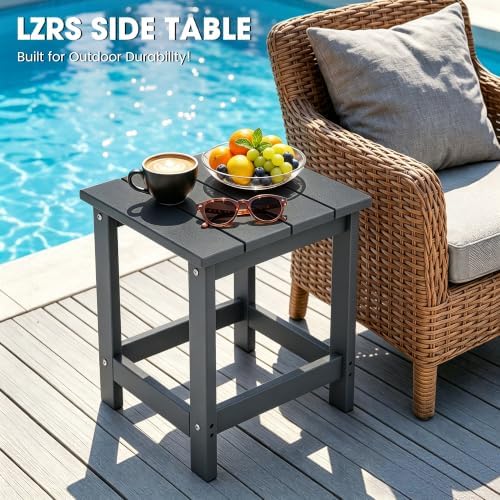 LZRS Patio Side Table, Heavy Duty HDPE Outdoor End Table - Image 6
