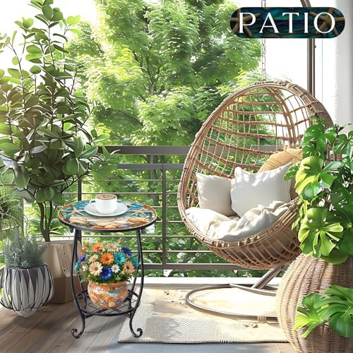 Cinnvoice Outdoor Side Table Small End Patio Porch Table - Image 2