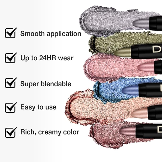 Kaely Cream Eye Shadow Sticks, Copper Shimmer Eyeliner Pencil Eyeshadow Palette Makeup, Eye Highlighter Brightener Stick for Older Women Waterproof Pigmented, sombras para ojos, New-57