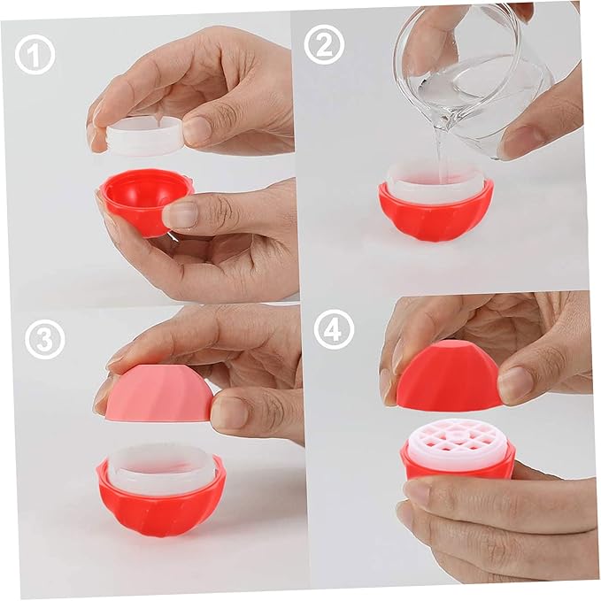 10pcs Box Spherical Lipstick Case Bulk Lip Balm Lipgloss Lip Gloss Round Ball Containers Lip Balm Containers Lip Balm Sphere Container Empty Lip Balm Sphere Lip Balm Bottles Red