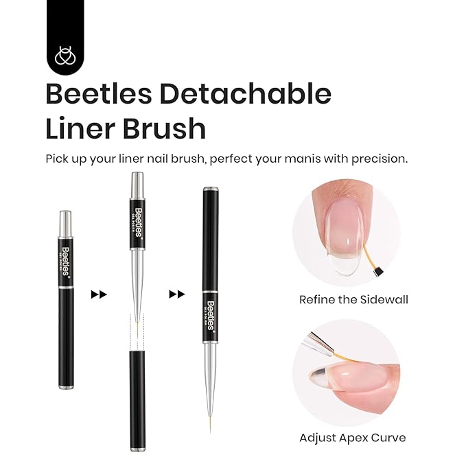 Beetles Builder Gel 2Pcs Clear 7 in 1 15ml Builder Gel Set for Nail Extension Building Nail Apex Strengthen Thin Nails DIY Salon at Home Nail Art Design for Women