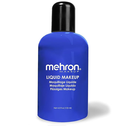 Mehron Makeup Liquid Makeup | Face Paint and Body Paint Perfect for Halloween, Cosplay I Air Brush Compatible 4.5 oz (133 ml) (Blue)