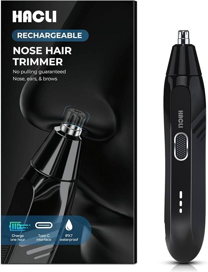 Nose Hair Trimmer for Men Women - Electric Nose Hair Clipper with Replaceable Stainless Steel Blade, Powerful 8000RPM Motor, Wet/Dry Use, Travel Lock, Portable Design USB Rechargeable