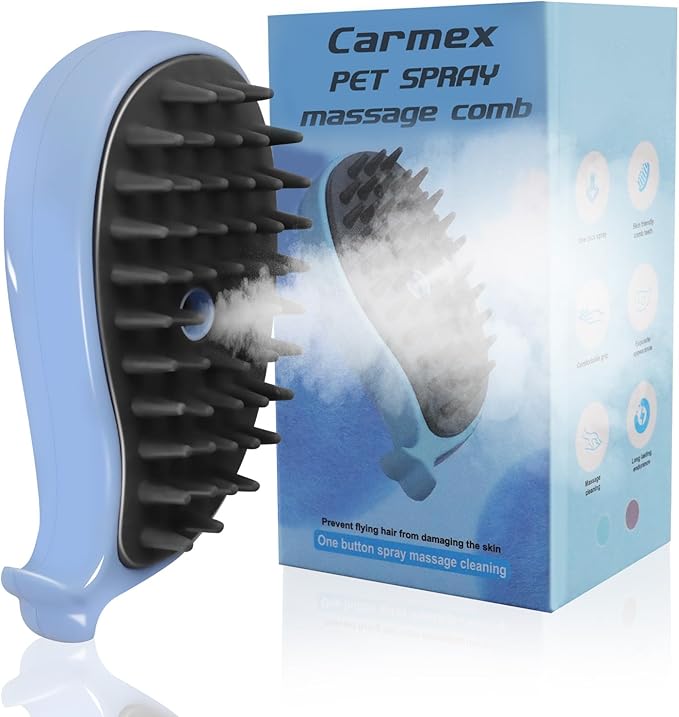 Cat Steam Brush for Shedding, Cat Grooming Brush With Steam, Rechargeable Steam Pet Brush for Dog And Cat, Steamy Cat Brush 3 In1, Self Cleaning Steam Brush for Massage,Clean and Removing Loose Hair