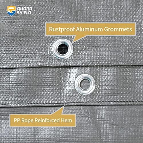 GUARD SHIELD Heavy Duty Tarp 6x8 Feet Silver/Black Multi Purpose Thick - Image 4