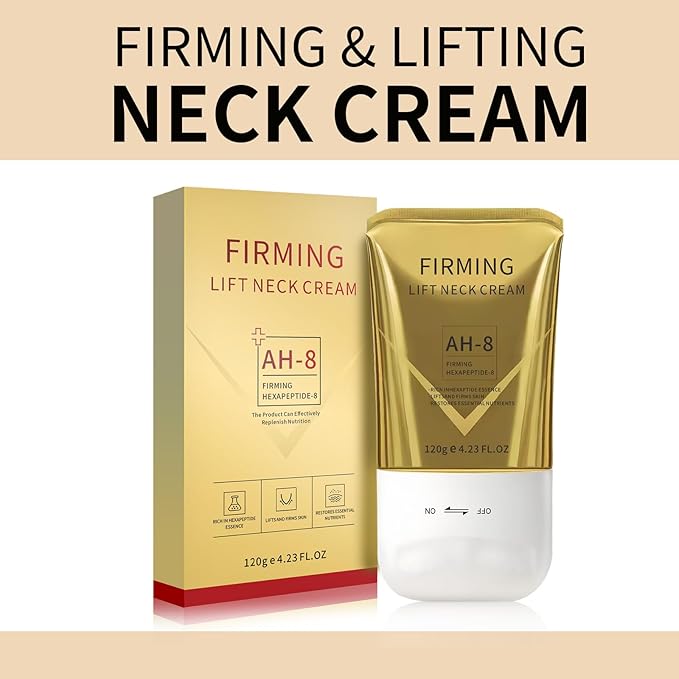AH-8 Firming Neck Cream with Roller, Tightening & Lifting Cream for Sagging Skin, Contains Hexapeptide, Moisturizing for Face & Body Skin Tightening Cream