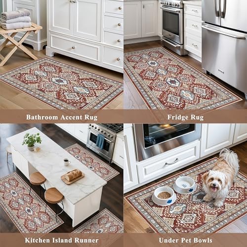 Washable Non-Slip Kitchen Rugs Set of 3 – Boho Soft Mats and Runner - Image 5