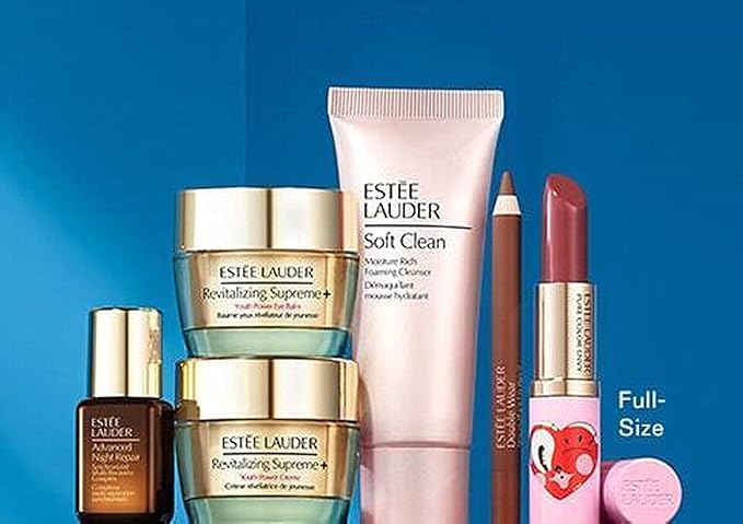 Estee Lauder 2021 7pcs Firm & Smooth Gift Set Includes Revitalizing Supreme+ day & night moisturizers, Advanced Night Repair Serum & Eye Creme