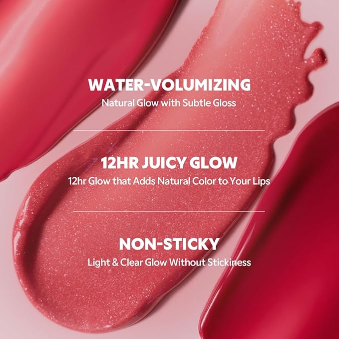 TIRTIR [*Mini Size Waterism Tinted Lip Gloss #13 Likely, 0.06 Fl Oz – Kiss Ready Lipgloss, 12H Long Lasting Non Sticky Natural Tinted Glow Korean Multiuse Cheek and Lip Tint for Women gift