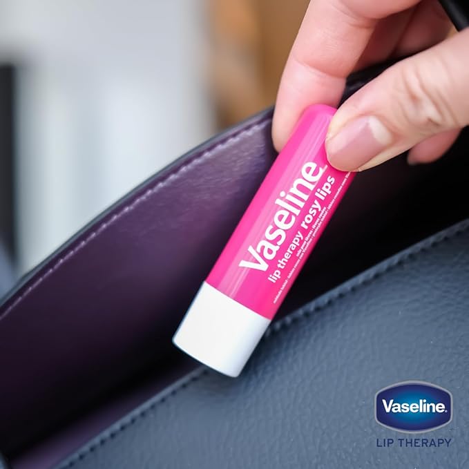 Vaseline Lip Therapy Rosy Lips - Hydrating Lip Balm Pack, Vaseline Stick, Lip Moisturizer for Dry Lips, 0.16 Oz Each (Pack of 8)