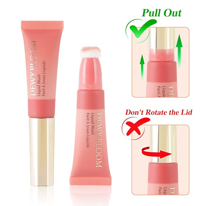 Blush Beauty Wand,Matte Face Blush Contour Wand with Cushion Applicator,Smooth Creamy Liquid Blush Wand,Blendable Blush Rouge Stick for Cheek,Cruelty-free,105 Ardour,Brownish Red