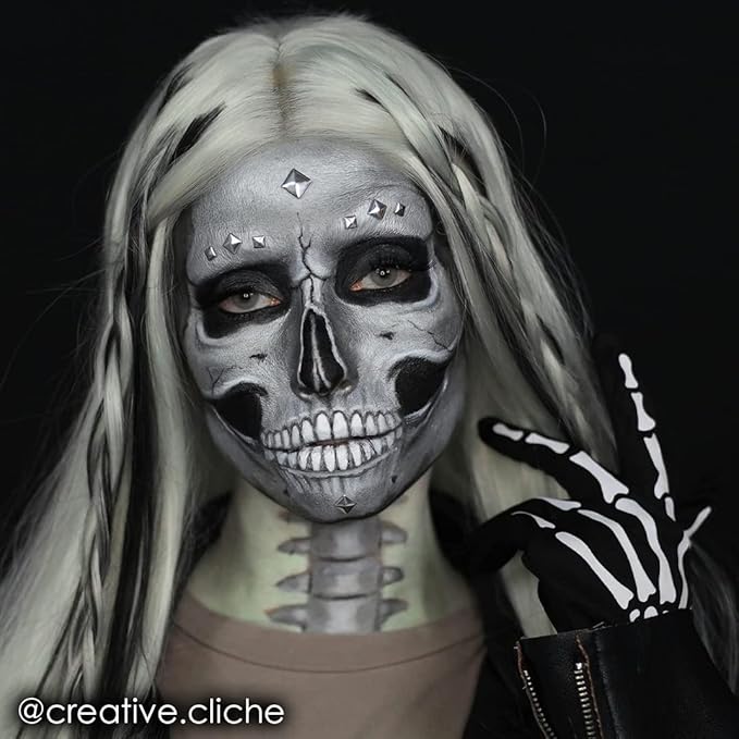 Mehron Makeup Paradise Makeup AQ Refill Size | Stage & Screen, Face & Body Painting, Cosplay, Halloween | Water Activated Face Paint, Body Paint, Cosplay Makeup .25 oz (7 ml) (Metallic Silver)