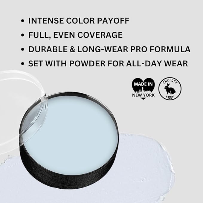 Mehron Makeup Color Cups | Stage, Foundation, Face Paint, Body Paint, Halloween | Face Paint Makeup | Greasepaint .5 oz (14 g) (Moonlight White)