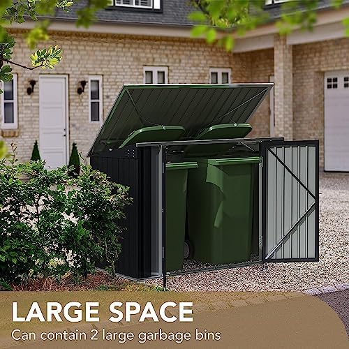 Devoko Outdoor Storage Shed 5.8 x 3.3 FT Metal Trash Shed Waterproof Outside - Image 4