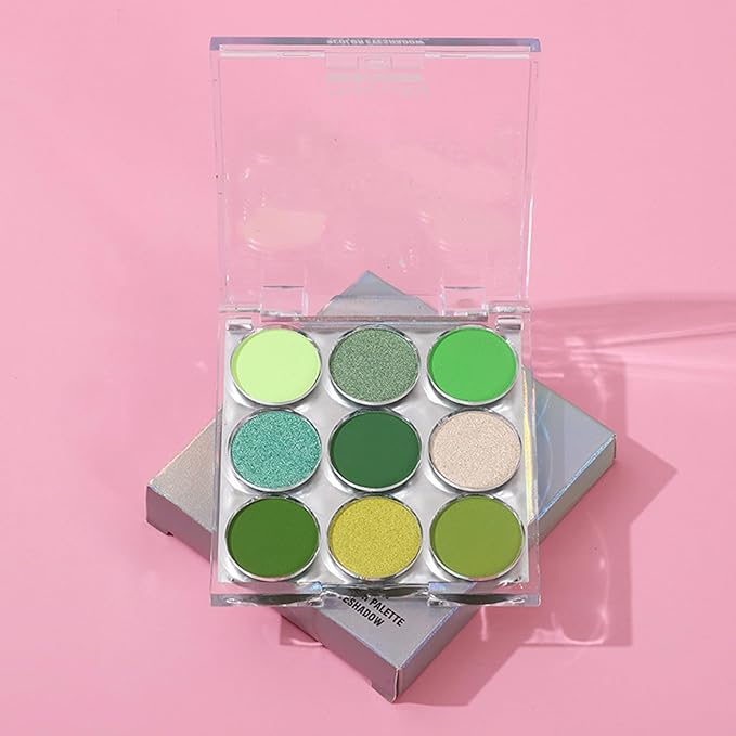 Mattew Eyeshadow Palette 9 Colors Cool Toned Matte Glitter Eyeshadow Palette (Color 01)