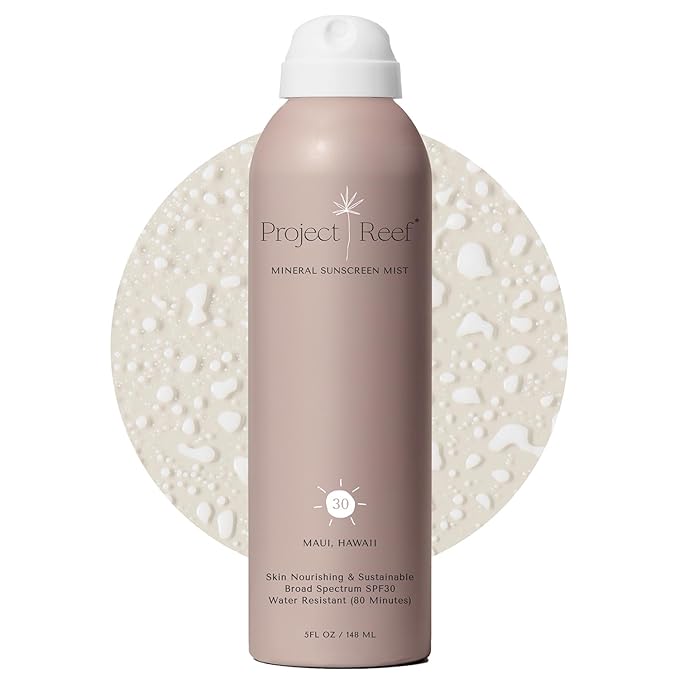 SPF 30 Mineral Sunscreen Spray - Non-Aerosol, Reef Safe, Zinc Sun Block w/ Natural Ingredients, No White Cast Sunscreen for All Skin Types