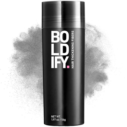 BOLDIFY Hair Fibers (56g) - Fill In Thinning and Fine Hair for an Instantly Fuller, Thicker Look - 14 Shades for Women & Men - Gray