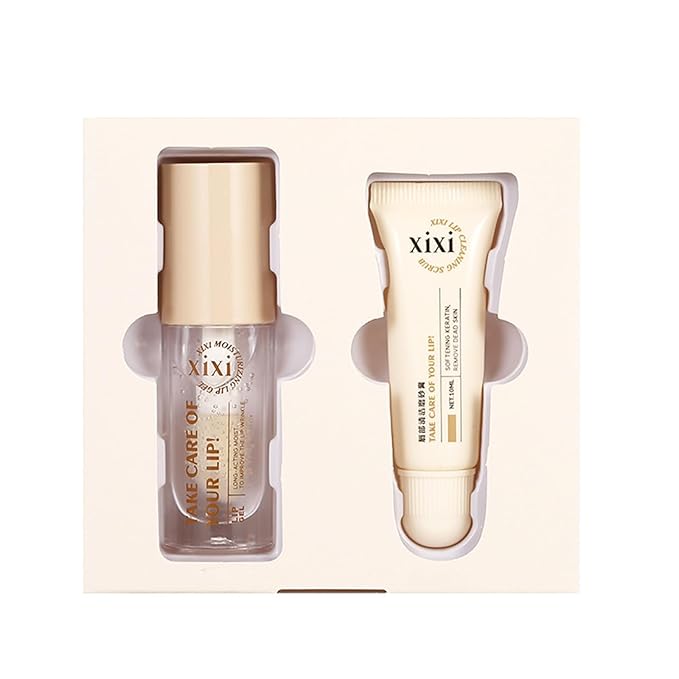 Lip Care Lip Scrub And Moisturizing Gel Set Sleeping Exfoliating Natural plant Oil Korean Therapy For Fuller Plumper