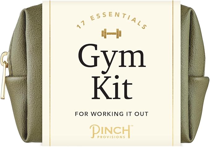 Pinch Provisions Gym Kit, includes 15 Personal Care Essentials for Wellness & Beauty, Perfect for Gifts, Gym Bags, Duffle Bags & Lockers (Olive)