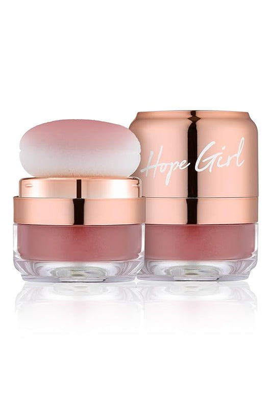 Hope Girl 3D Powder Blusher 0.17oz | Skin-Loving Korean Mini Blush for Cheeks and Eye Makeup w/Allantoin | K Beauty Cool Toned Vibrant Sunkissed Fine Powder Makeup Blush Cosmetics (#07 Dry Rose)
