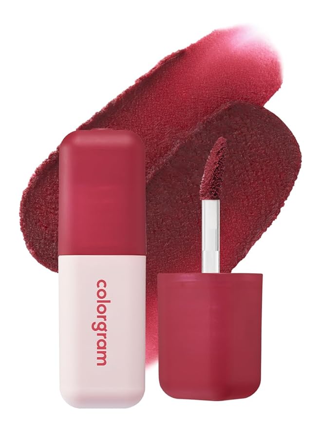 COLORGRAM NUDE BLUR TINT 09 RED BOMB | Soft Velvet Matte Liquid Lipstick & Cheek Tint | Lightweight Blurring Tint for a Smooth & Airbrushed Finish | Long-Lasting & Non-Sticky Formula