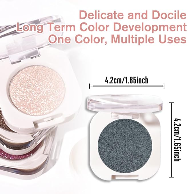Dark Teal Green Single Shimmer Eyeshadow Makeup, Neutral Powde Eye Shadow for Women, Teal Green Glitter Singles Eyeshadow Palette Pigmented Waterproof, sombras para ojos, Girls Eyeshadows Gift