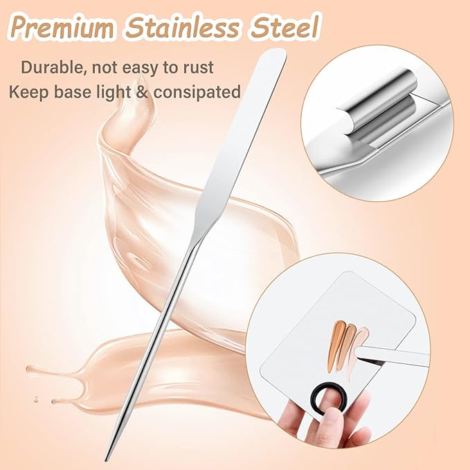 Korean Makeup Spatula, Picasso Makeup Spatula Korean, Foundation Spatula Korean, Professional Korean Spatula and Makeup Mixing Palette (Rectangle)