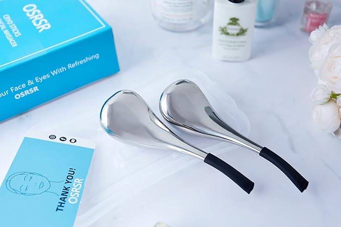 Cryo Sticks Ice Globes for Woman Face&Eyes,Unbreakable Stainless Steel Beauty Facial Massager for Gifts,Cooling Rollers Skin Care for Face Dark Circles,Puffiness& Wrinkles