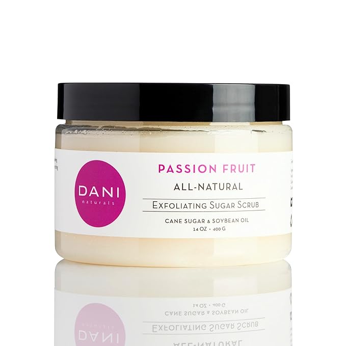 Naturals Sugar Scrub – Pure & Gentle Exfoliation with Juicy Passion Fruit Scent. Organic sugar, shea butter, and nourishing oils for smooth, soft skin – 14 oz