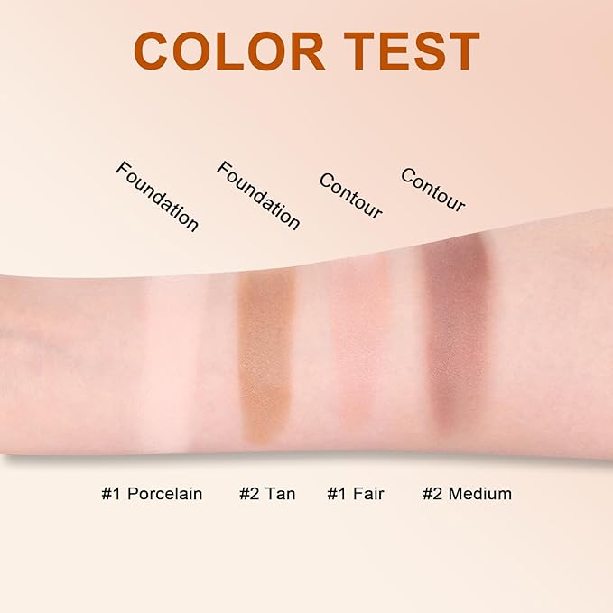 Baked Powder Foundation Makeup, Brighten Color Correcting Foundation Make up, Foundation for Mature Skin, Face Powder for Women, Full Coverage, Natural Finish & Easy to Use #02