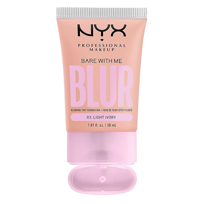 NYX PROFESSIONAL MAKEUP Bare With Me Blur Skin Tint Foundation Make Up with Matcha, Glycerin & Niacinamide - Light Ivory