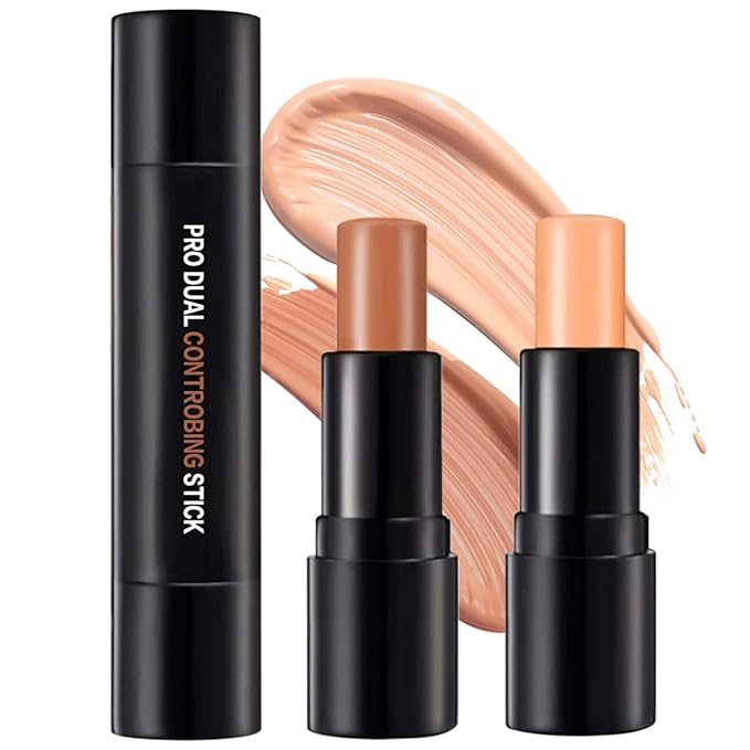 Double-End Contour Highlighter Stick Contour Stick, Face Highlighter, Contour Makeup Contouring Sticks Cream Concealer (3)