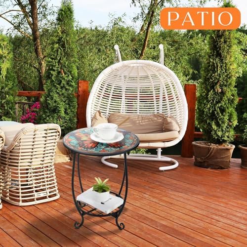 Cinnvoice Outdoor Side Table Small End Patio Porch Table - Image 4