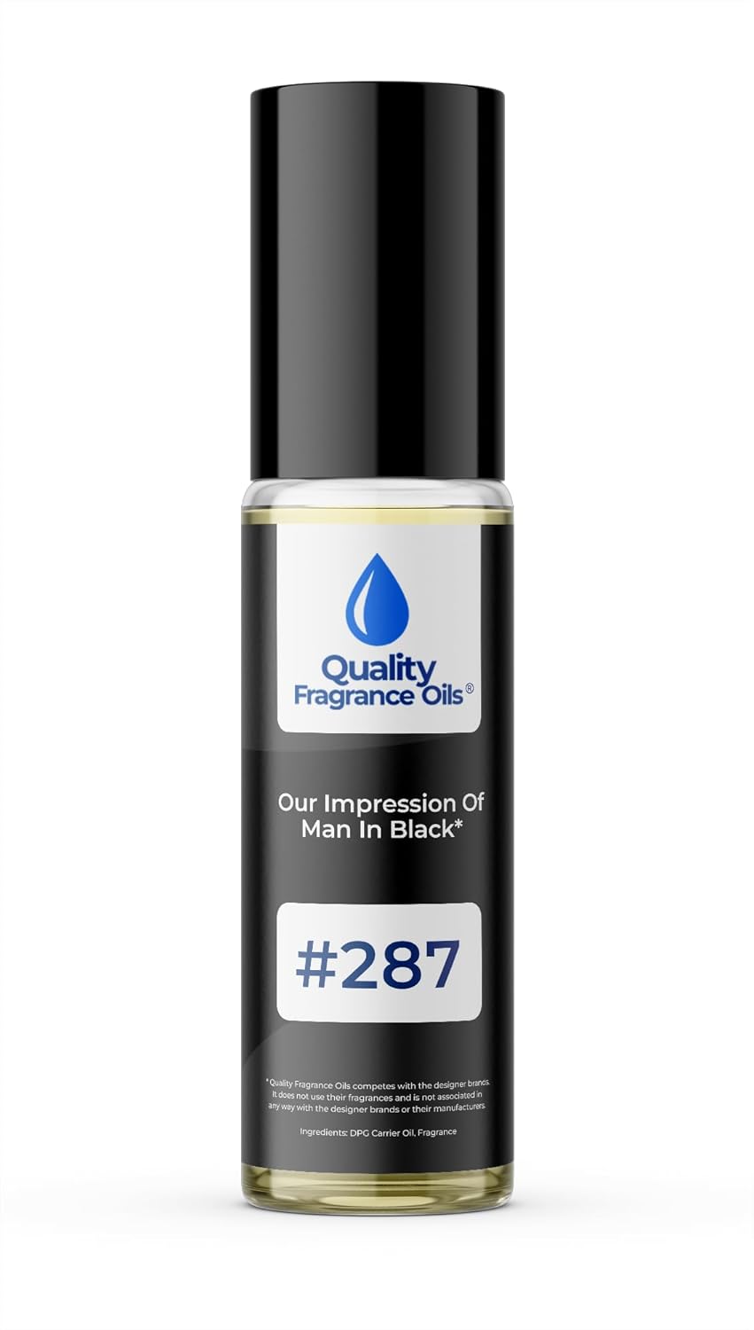 Quality Fragrance Oils' Man in Black by Bvl. Impression #287 | Long-Lasting Perfume Oil, Alcohol-Free, Strong Scent, 10ml Roll-On | Affordable Alternative to Designer Fragrances