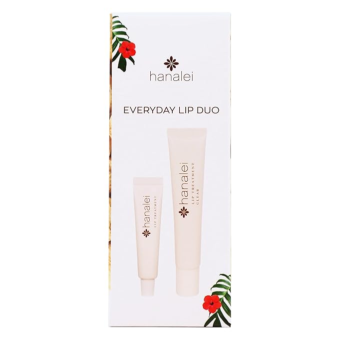Hanalei Lip Treatment Duo – Hydrating Lip Balm & Repair for Dry, Chapped Lips with Kukui Oil, Shea Butter, Agave & Grapeseed Oil – Clear Lip Moisturizer & Conditioner, Full & Mini Travel-Size
