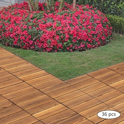 36 Pack 12×12in Hardwood Interlocking Patio Deck Tiles - Image 4