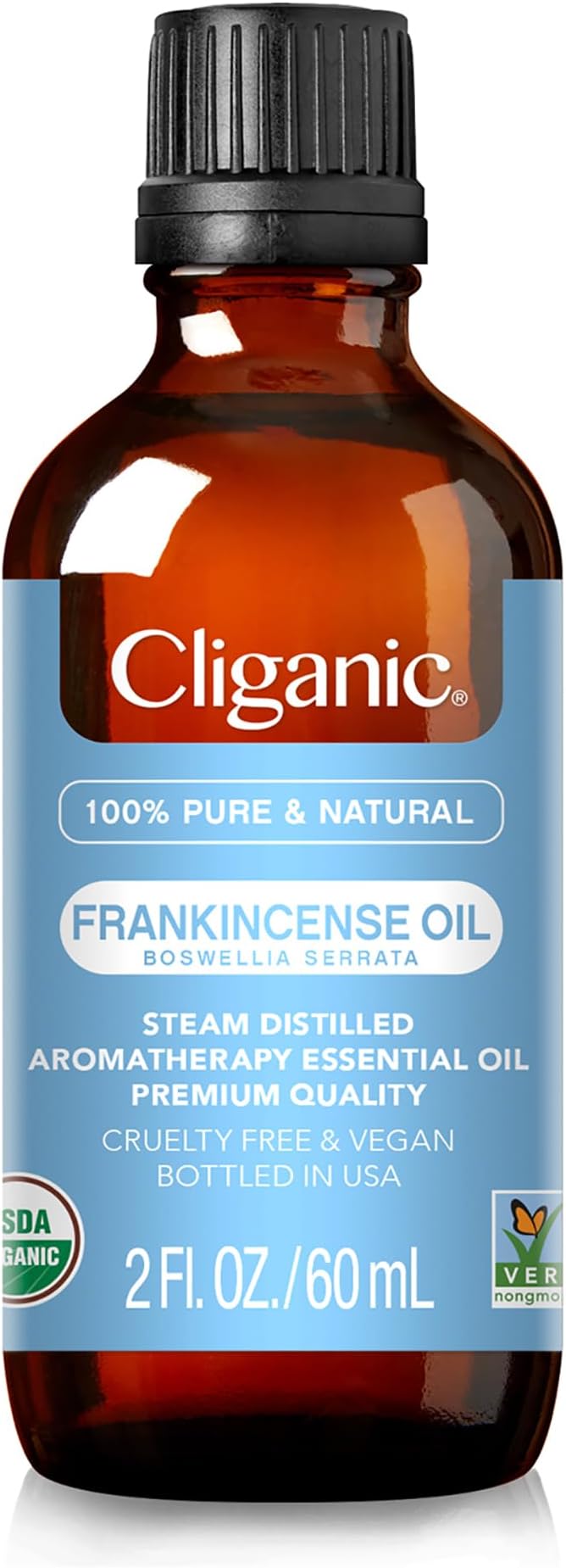 Cliganic Organic Frankincense Essential Oil - 100% Pure Natural for Aromatherapy Diffuser | Non-GMO Verified (Packaging May Vary)