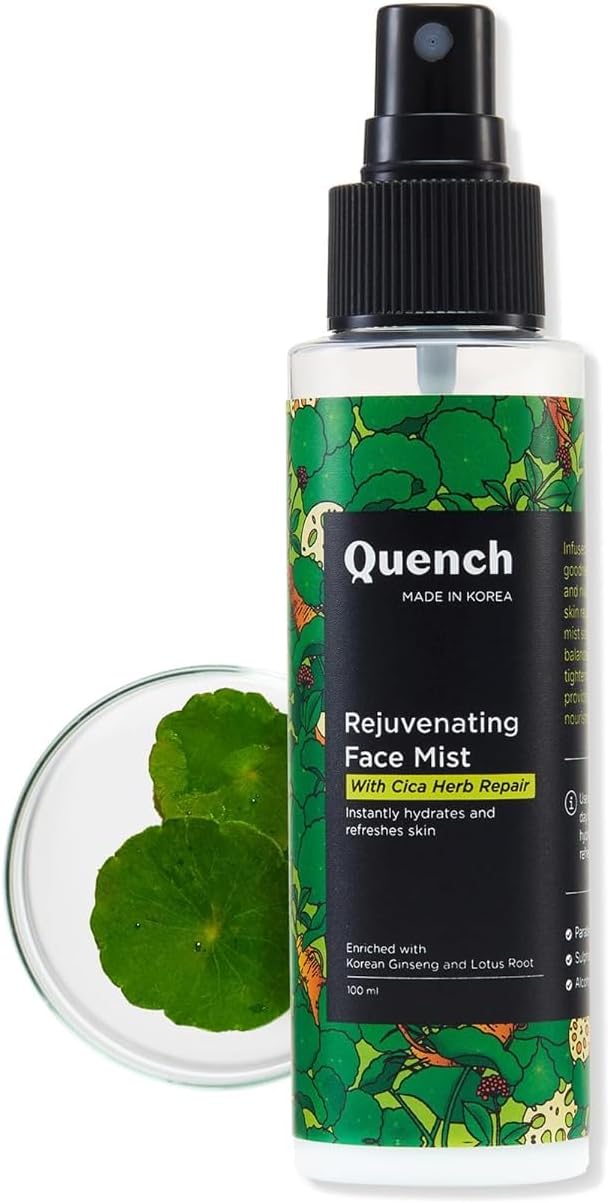 Quench CICA & 2% Niacinamide Face Mist Toner for Oil & Acne Control | Hydrates, Calms and Refreshes Skin | Gentle & Non-Irritating | Lightweight, Alcohol-Free and Non-Comedogenic (100ml)