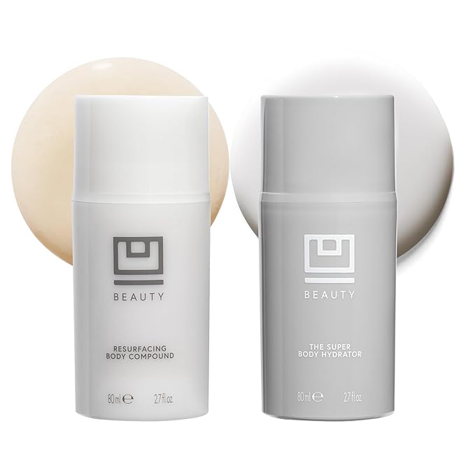 U Beauty Resurfacing Body Compound - Anti-Aging Aha Body Serum and The Super Body Hydrator - Hyaluronic Acid Cream Body Travel Set