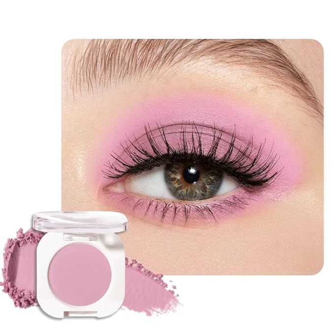 Light Pink Peach Single Matte Eyeshadow Makeup, Neutral Powde Eye Shadow for Women, Pink Eyeshadow Palette Pigmented Waterproof, sombras para ojos, Lightweight Blendable, Girls Eyeshadows Gift
