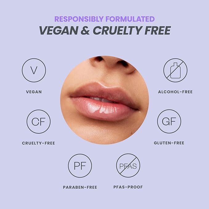Wonderskin Lip Oil - Lip Rehab Serum Oil, Hydrating and Moisturizing Clear Serum for Dry Lips - Natural, Vegan and Non-sticky (Clear)