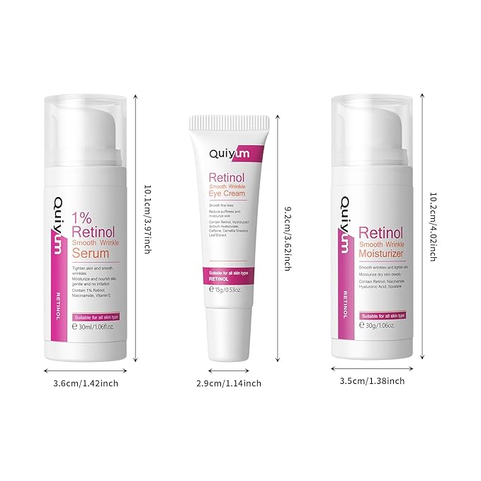 Retinol Skin Care Set, Dark Spot Remover for Face with Face Serum, Eye Cream, Moisturizer, Anti Aging Facial Skin Care Routine Kit, Wife Mom Women Gifts for Christmas Stocking Stuffers