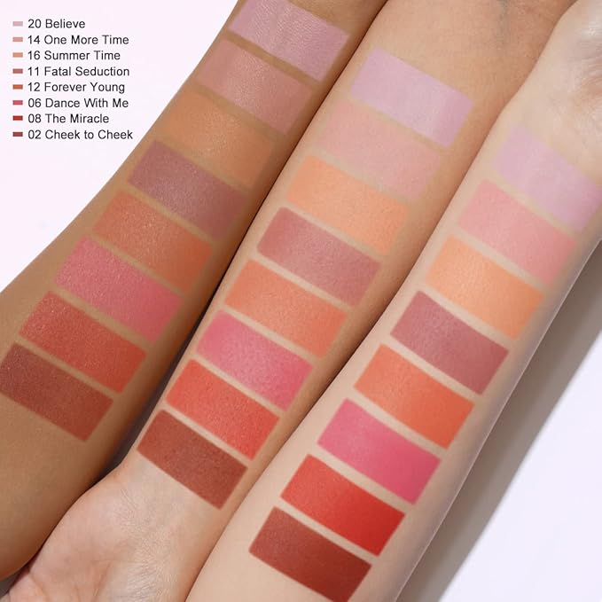 OULAC Matte Blush Makeup| Highly Pigmented Cream Blush| Natural Matte Glow| Shape & Highlight Face| Cruelty-Free Blush with Rose Oil| 08 The Miracle (matte bright coral) 4.8g